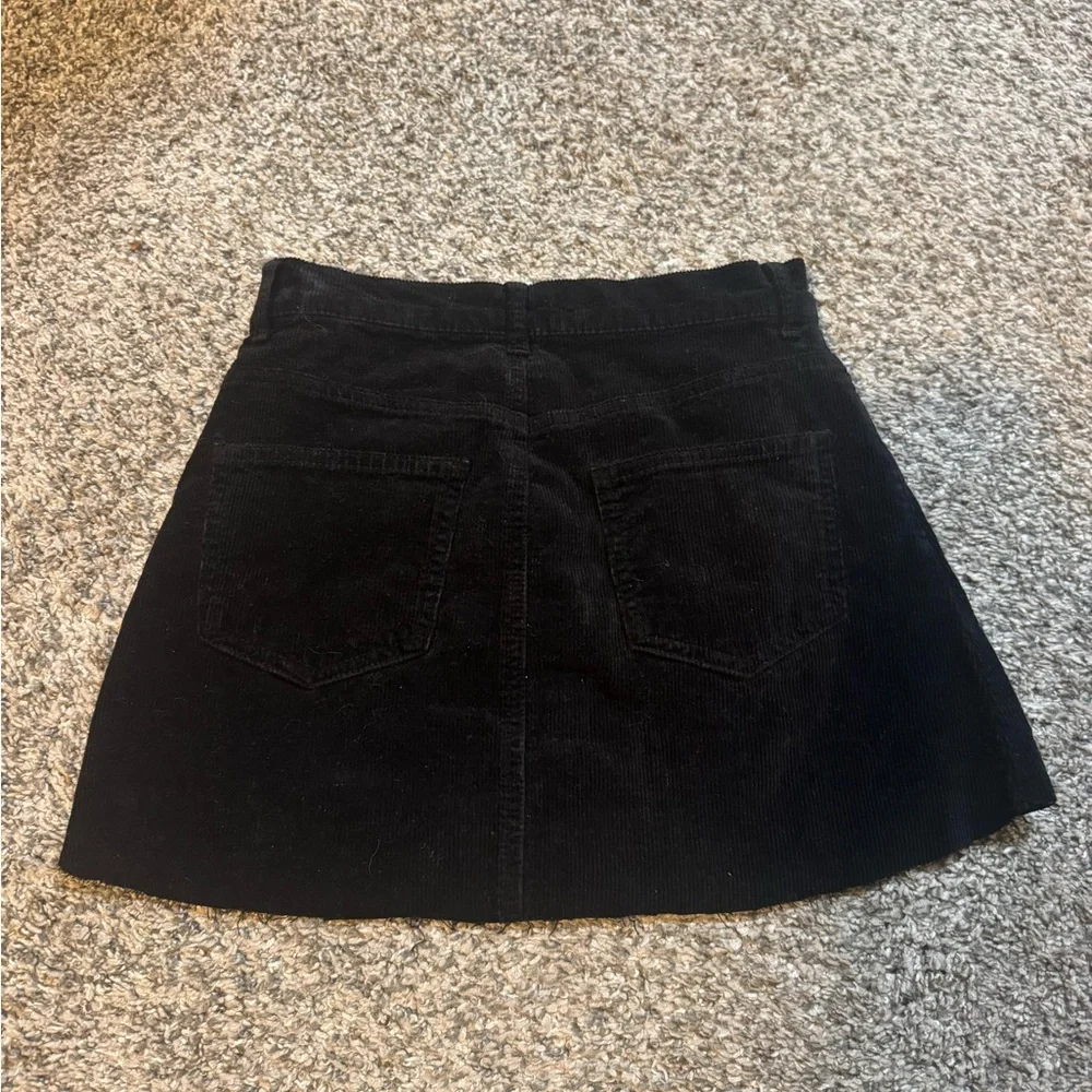 John Galt Brandy Melville Black Corduroy Mini Skirt